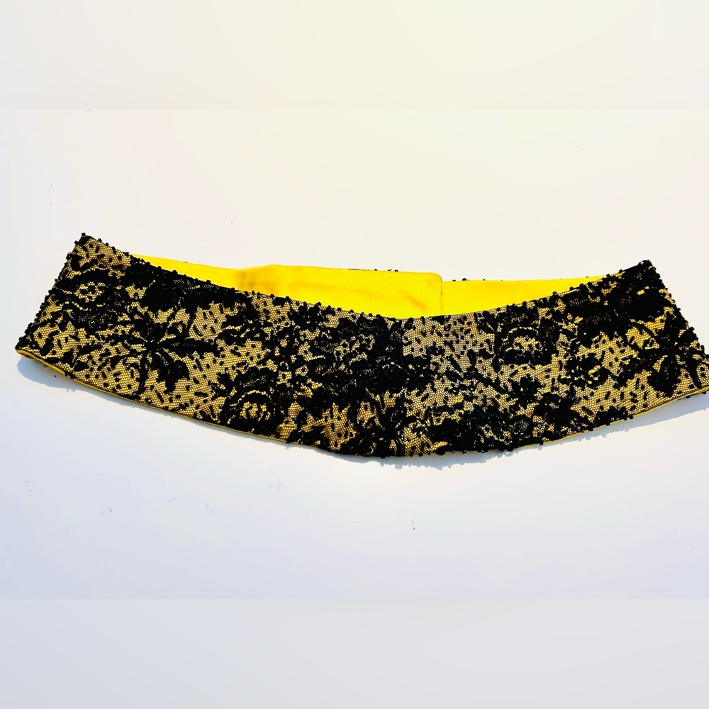 Dolce & Gabbana Black Lace on Yellow Headband
